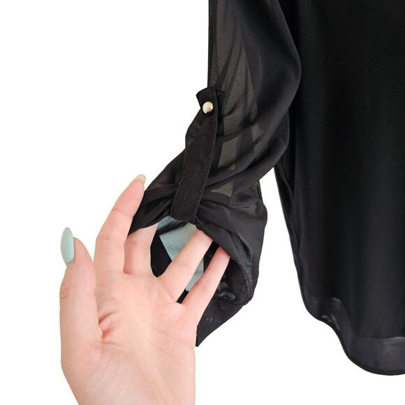 Joseph Ribkoff Black Lightweight 3/4 Sleeve Top Sz 16 - Picture 3 of 6